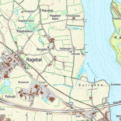 Kortforsyningen Sønderborg (1:25,000 scale) digital map