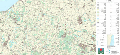 Kortforsyningen Søndersø (1:25,000 scale) digital map