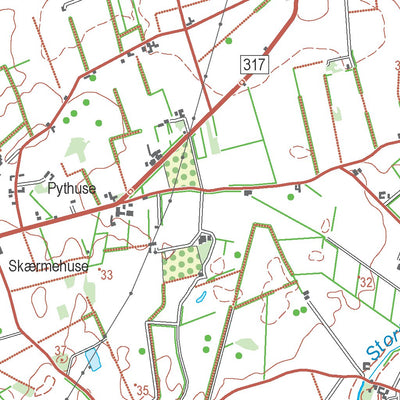 Kortforsyningen Søndersø (1:50,000 scale) digital map