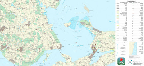 Kortforsyningen Stege (1:25,000 scale) digital map