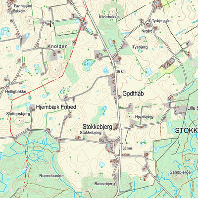 Kortforsyningen Svinninge (1:25,000 scale) digital map