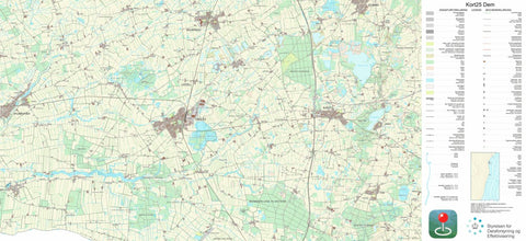 Kortforsyningen Tinglev (1:25,000 scale) digital map
