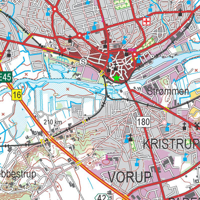 Kortforsyningen Tjele (1:100,000 scale) digital map