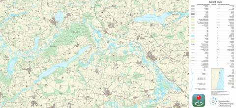 Kortforsyningen Tjele (1:25,000 scale) digital map