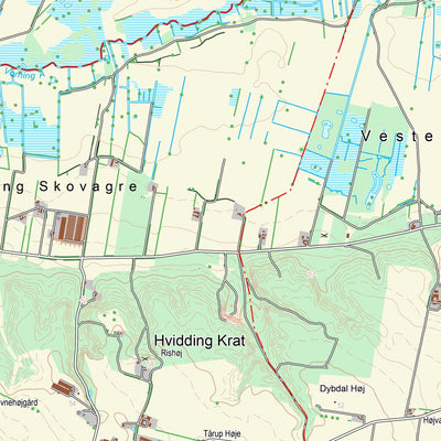 Kortforsyningen Tjele (1:25,000 scale) digital map