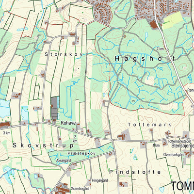 Kortforsyningen Tommerup (1:25,000 scale) digital map