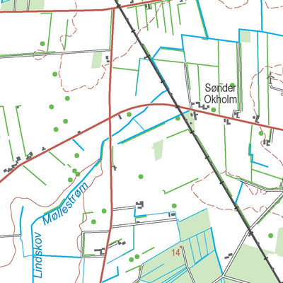 Kortforsyningen Tønder 1 (1:50,000 scale) digital map