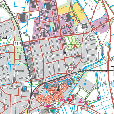 Kortforsyningen Tønder 1 (1:50,000 scale) digital map