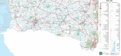 Kortforsyningen Tønder (1:100,000 scale) digital map