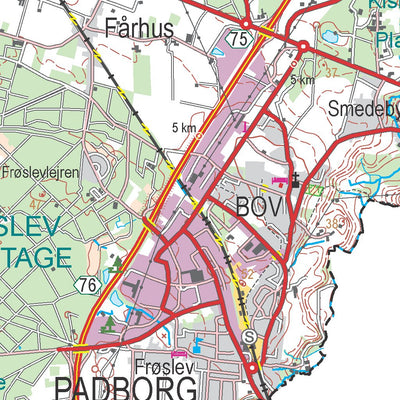 Kortforsyningen Tønder (1:100,000 scale) digital map