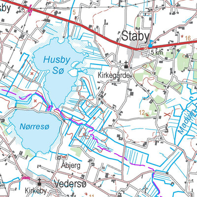 Kortforsyningen Ulfborg (1:100,000 scale) digital map