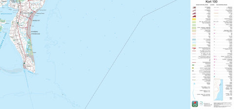 Kortforsyningen Væggerløse (1:100,000 scale) digital map