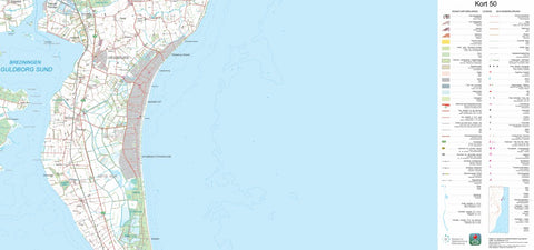 Kortforsyningen Væggerløse (1:50,000 scale) digital map