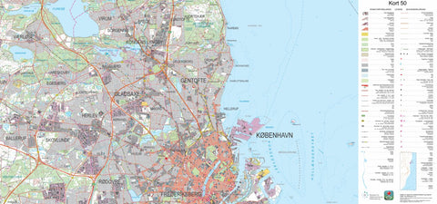 Kortforsyningen Værløse (1:50,000 scale) digital map