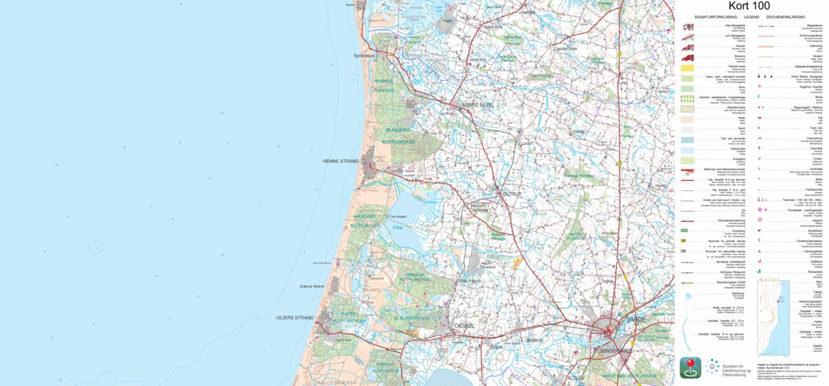 Varde (1:100,000 scale) Map by Kortforsyningen | Avenza Maps