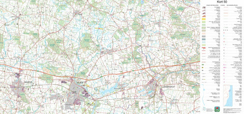 Kortforsyningen Vejen (1:50,000 scale) digital map