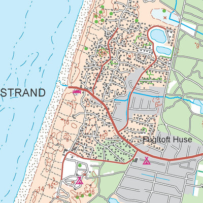 vejers strand camping karte Vejers Strand (1:50,000 scale) Map by Kortforsyningen