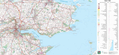 Kortforsyningen Vejle (1:100,000 scale) digital map
