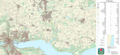 Kortforsyningen Vejle (1:25,000 scale) digital map