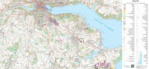 Kortforsyningen Vejle (1:50,000 scale) digital map