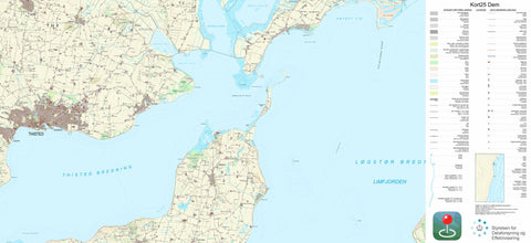 Kortforsyningen Vesløs (1:25,000 scale) digital map