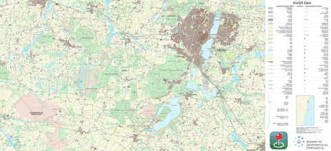 Kortforsyningen Viborg (1:25,000 scale) digital map
