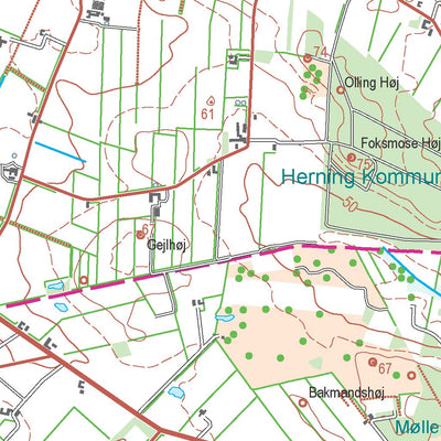 Kortforsyningen Videbæk (1:50,000 scale) digital map