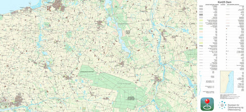 Kortforsyningen Vinderup (1:25,000 scale) digital map