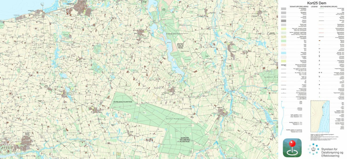 Vamdrup Map Vinderup (1:25,000 scale) Map by Kortforsyningen | Avenza Maps