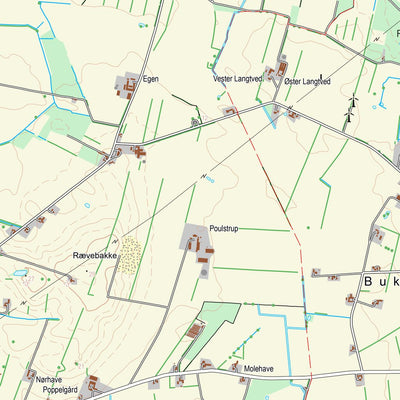 Kortforsyningen Vodskov (1:25,000 scale) digital map