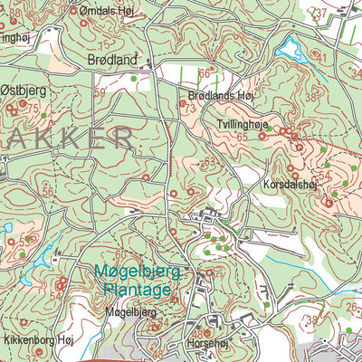 Kortforsyningen Vodskov (1:50,000 scale) digital map