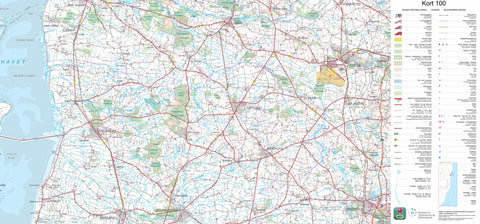 Kortforsyningen Vojens (1:100,000 scale) digital map