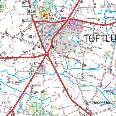 Kortforsyningen Vojens (1:100,000 scale) digital map