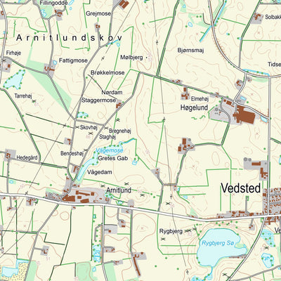 Kortforsyningen Vojens (1:25,000 scale) digital map