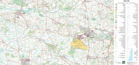Kortforsyningen Vojens (1:50,000 scale) digital map