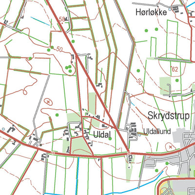 Kortforsyningen Vojens (1:50,000 scale) digital map