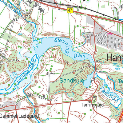 Kortforsyningen Vojens (1:50,000 scale) digital map