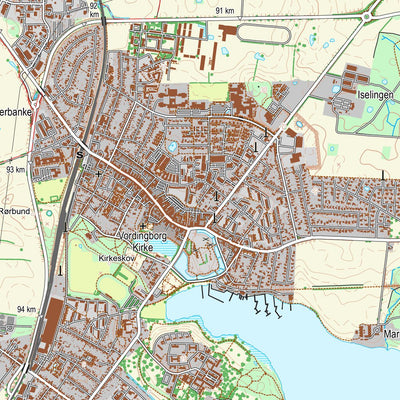 Kortforsyningen Vordingborg (1:25,000 scale) digital map