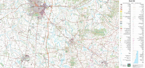 Kortforsyningen Vrå (1:50,000 scale) digital map