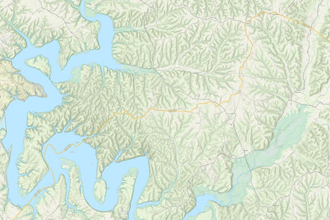 KyGeoNet KyTopo (N19E22): Green River Lake, Kentucky - State Park Trails Edition digital map