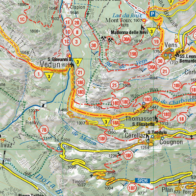 L'ESCURSIONISTA s.a.s. Cammino Balteo Valle d'Aosta 1:25.000 - Bassa Via bundle