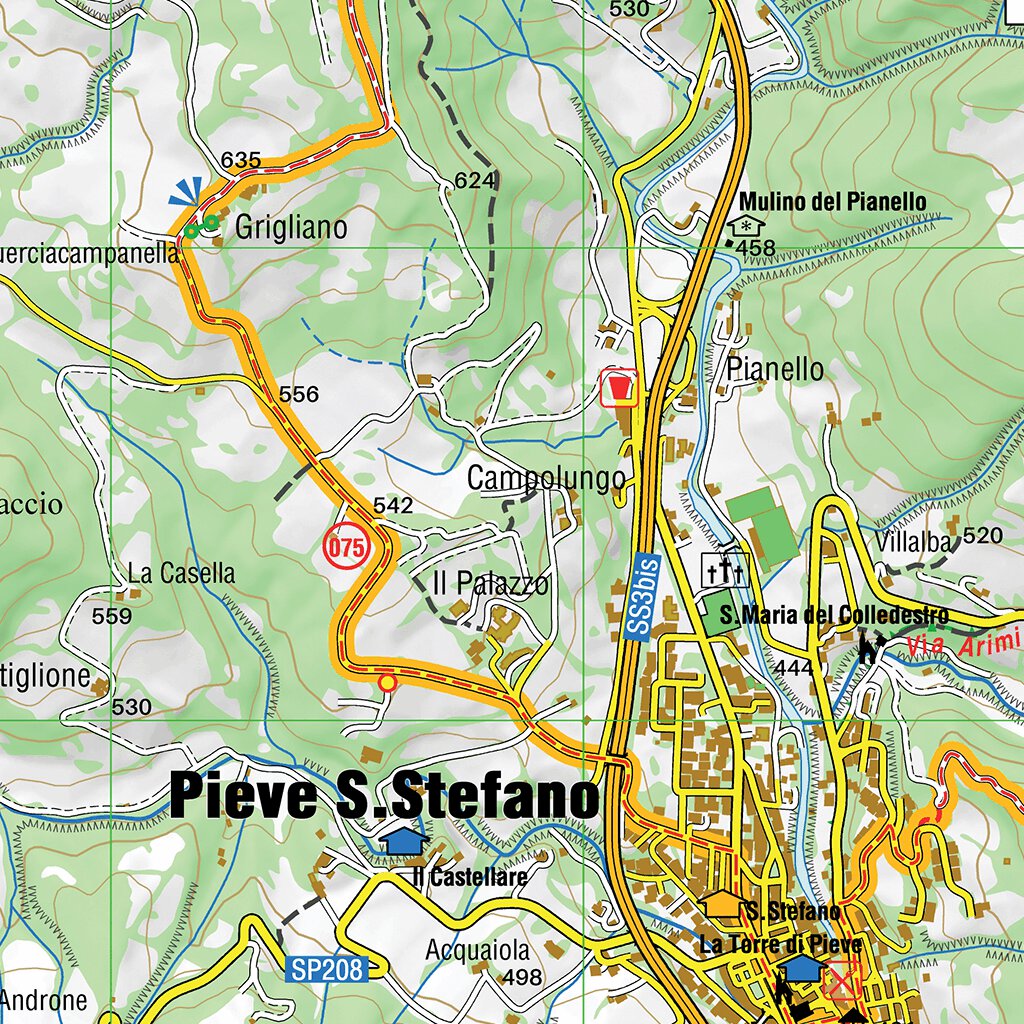 Verna Map Cammino di San Francesco 1:25.000 from La Verna to Citerna Map by L ...