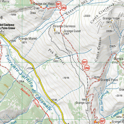 L'ESCURSIONISTA s.a.s. Monviso, Alta Val Varaita, Alta Valle Po 1:25.000 digital map
