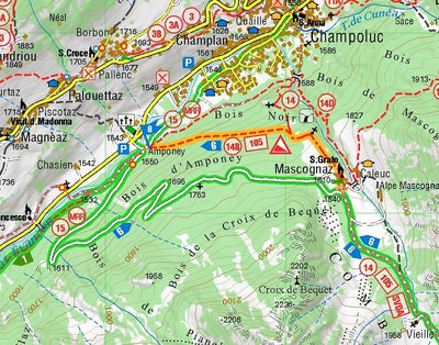 L'ESCURSIONISTA s.a.s. Val d'Ayas MTB map 1:25.000 bundle