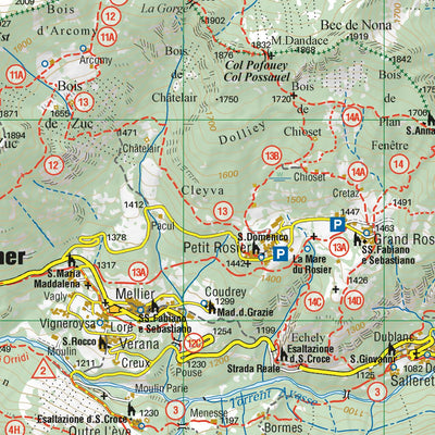 L'ESCURSIONISTA s.a.s. Valle di Champorcher, Parco Mont Avic 1:25.000 digital map