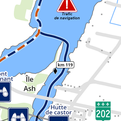 La route bleue : Rivière Richelieu - Henryville - Centre de Plein air l'Estacade (Parcours Sud) Preview 2