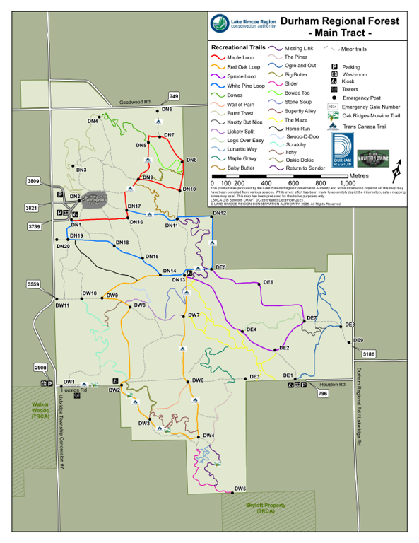 Durham Regional Forest Main Tract Map by Lake Simcoe Region ...