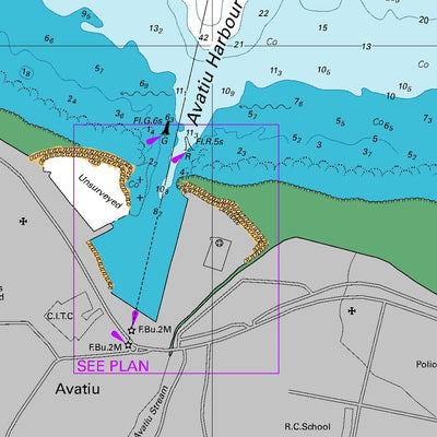 Land Information New Zealand Approaches to Avatiu and Avarua Harbours digital map