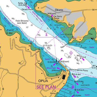 Land Information New Zealand Approaches to Opua digital map