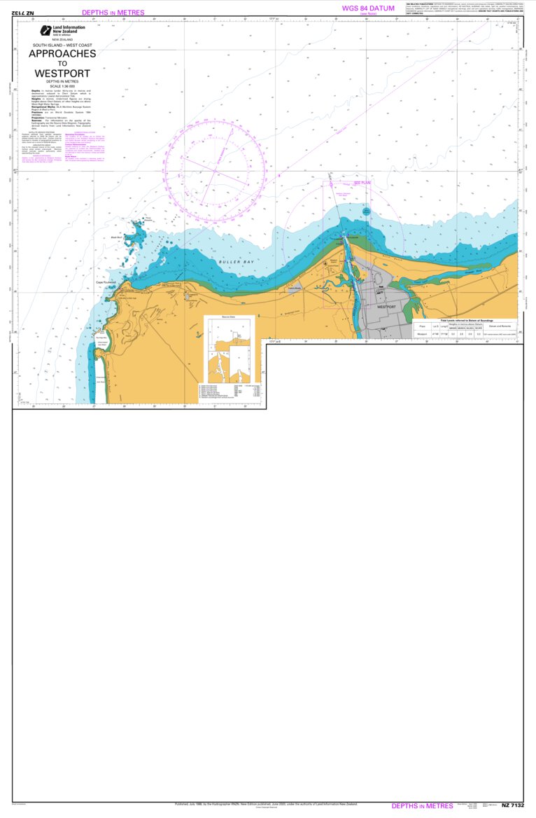 Approaches to Westport Map by Land Information New Zealand Avenza Maps